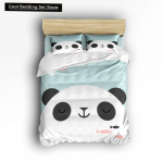 Panda King T&auml;ielik Voodipesukomplekt Lastele Romantiline Voodipesukomplekt Multika Loom Tekikott Jalgratas &Otilde;hupall Kiilvaks Pol&uuml;ester Tekikott EU single(135x200cm)