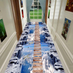 3D jooksjad Koridorivaibad Esiku Elutoa Kaunistamiseks Kodu Hotelli Fuajee Pikk Vaip Sissep&auml;&auml;suuksematt Trepiala Vaip 60x100cm white