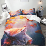 Anime Multikas Loom Fox Tekikott Voodipesu Padjap&uuml;&uuml;r Tr&uuml;kitud Laste ja T&auml;iskasvanute Komplekt Queen Suurus Reaktiivne Tr&uuml;kk Tekk 90X200CM