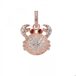 Pendentif femme - Lancaster - JLA-PEN-CRAB2 - Couleur blanche - Couleur rose - Design crabe valge