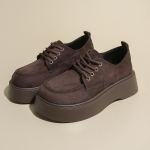 Moodne CRLAYDK Retro Naiste Platvormiga Slip-On Mokassiinid Vintage Vabaaja Suede Daamide T&ouml;&ouml; Mugavad K&otilde;ndimiseks K&otilde;rgust Suurendavad Kingad 39 black