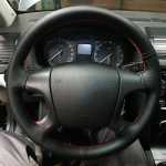 DIY kohandatud auto roolikate vanale Skoda Octavia 2005-2009 Fabia 2005-2010 nahast punutisele roolile Smooth black