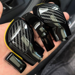 1 tk kroomitud matt nahast k&auml;igukangi k&auml;igukangi k&uuml;ljekattega DSG embleem VW Golf 6 7 R GTI Passat B7 B8 CC R20 Jetta MK6 GLI jaoks 4