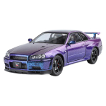 1/24 Nissan Skyline GTR-R34 Kiired ja vihased Sulam Autode Mudel Heli Valgus Kollektsioneeritav Miniatuur Voiture Diecast M&auml;nguauto Poiss lilla