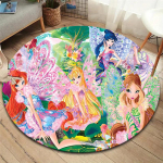 Winx Club &uuml;mmargune vaip, vaip elutuppa, magamistuppa, diivani k&otilde;rvale, m&auml;ngutuppa, libisemiskindel p&otilde;randamatt 100cmx100cm