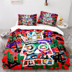 Moodne tekikoti kollektsioon Teismeliste stiil Pilt T&auml;navasein Graffiti Graafiline V&auml;rviline disain Kunstiteos Tr&uuml;kk Hip Hop Voodipesu kollektsioon King EU single(135x200cm)