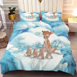 Bambi Anime Kodu Magamistuba Tekk P&otilde;hjamaade pol&uuml;estermaterjal sobib lastele ja t&auml;iskasvanutele 3-osaline komplekt EU Single(135*200cm)3pcs