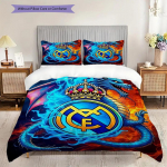 Real Madrid CF Muster Voodipesu Tekikomplekt Tekikate Padjap&uuml;&uuml;r Kodu Kaunistus S&uuml;nnip&auml;evakingitus (1 * tekikott + 2 * padjap&uuml;&uuml;r, ilma t&auml;idiseta) 200x220cm