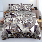 Must Geomeetriline Tekikoti Komplekt King Size Poiste Tekikatted Voodipesu Komplekt Lahe Must Punane Esteetiline Disain Moodne Magamistoa Dekoor EU Single(135*200cm)3pcs