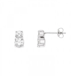 LOVA LOLA VAN DER KEEN - Boucles d'Oreilles - Duo Solitaire - Joaillerie Prestige - Diamant de Synth&egrave;se - Argent Massif 925 Milli&egrave;me