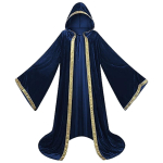 Halloweeni Surmakeep pikkade varrukatega, kapuutsiga Surmar&uuml;&uuml; keep Keskaegne keep Kost&uuml;&uuml;m t&auml;iskasvanute Cosplay peole Halloweeniks L sinine