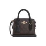 Kott Coach Andrea 15 Kuldne Logo Klassikaline Monogramm Kaetud L&otilde;uend ja Sile Nahk T&otilde;mblukuga K&auml;ekott Ostukott &Otilde;lakott Crossbody K&auml;ekott Mini CO975-IMAA8 Basic Set (Bag+Dust Bag)
