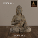Zenist inspireeritud p&auml;ikeseenergial t&ouml;&ouml;tav Buddha kuju valgusega - Vaikust ja harmooniat kiirgav vaigust aia- ja sissep&auml;&auml;sukaunistus, v&auml;liornament