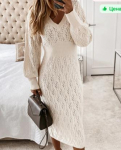 Bodycon dress sweater L valge