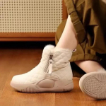 Retro Veekindlad Lumisaapad Talvised Uued Pehme Tald Vulkaniseeritud Puuvillased Kingad Pl&uuml;&uuml;sisolatsiooniga K&otilde;rged Naiste Kingad Traf 35