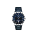 Tissot Carson Seeria Automaatne Mehaaniline Liikumine 50m Veekindel Kell 40*40mm Sinine Tihvtiklaas Roostevabast Terasest Korpus Nahkrihm T122.407.16.043.00 Regular Watch Box,Blue Dial