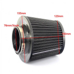 &Otilde;hufilter Universaalne 76mm Kompressorile Must 3-tolline K&uuml;lma &Otilde;hu Kapoti Sisselaskefilter Suure Vooluga Tarvikud Auto &Otilde;hu Sisselaske Osad must