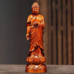 K&otilde;rgus 14/18/28/38cm Puunikerdus Buddha kuju Amitabha kuju Skulptuur Kodu kaunistus Puidust k&auml;sit&ouml;&ouml; Kunst Ehted Kingitused high 14cm