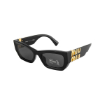 Miu Miu Logo Raam Liblikokujulised P&auml;ikeseprillid Naiste p&auml;ikeseprillid Must SMU09W-E1AB-F05S0-C-053 Basic Packaging-Eyeglass Case+Box