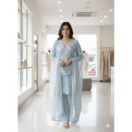 Pakistani Georgette Top Palazzo &Uuml;likond India Disainer Etniline Salwar Kameez Kleit L-40
