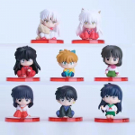 8 tk Anime Inuyasha Sesshomaru Kikyo Ja Kagome Kuju Mudel Lauapealne Auto Kaunistused Nukk Poiss Ja T&uuml;druk Trendikas M&auml;nguasi Kollektsioneeritav Kingitus kuld