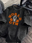 Vintage happepesu World Gym Gorillaga Graafiline T-s&auml;rk &Uuml;lem&otilde;&otilde;tmeline Treening Vabaaja Puuvillased Topid Meestele Naistele Graafilised T-s&auml;rgid Yk Top M black