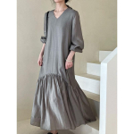 Tencel Fabric Design Sense Fishtail kleit kevadine lahtine &otilde;rn pikk seelik L hall v&auml;rv