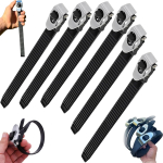 6 tk raskeveokite haardelukkrihma, reguleeritavad mitmeotstarbelised rihmkinnitused, &uuml;hendatav metallist rihmkinnituspandla ja &uuml;litugeva painduva rihmaga, korduvkasutatav 6pcs must