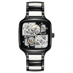 RADO True Me Seeria Automaatne Mehaaniline Liikumine K&otilde;rgtehnoloogiline Keraamiline Rihm Meeste &Scaron;veitsi Kell 38*44,2 mm L&auml;bipaistev Tihvtiklaas Keraamiline Korpus Keraamiline Rihm R27086752 teemant