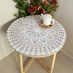 K&auml;sikro&scaron;ee puuvillane 60cm Vintage Laudlina Alusmati L&auml;bipaistev pitsiline heegeldatud lilleline lauakate Lambivari Kapi diivanikate Kodu sisustus (White,60cm) valge