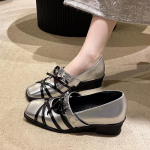Vibu Naiste Keskmise Kontsaga Kingad Ristv&ouml;&ouml;ga Kontori Disainerliibukad Suvekleit Mokassiinid Paksude Taldadega Madalad Punk Zapatos Mujer Kingad 35