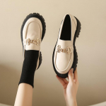2024 Naiste Kevad Uued Mustad Platvorm Kingad Naiste Mokassiinid Slip-on Paadikingad Metallist Disainer Vabaaja Nahast Oxfordid 35