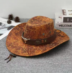 Vintage L&auml;&auml;ne-Cowboy M&uuml;ts Oksapea V&ouml;&ouml; Neet Fedora M&uuml;tsid Meestele Naistele V&auml;ljas Reisimiseks Lai &Auml;&auml;r Kunstnahast Cowgirl P&auml;ikesem&uuml;tsid kollane