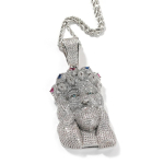 THE BLING KING Suur usuline Jeesuse ripatsiga kaelakee T&auml;ielikult j&auml;&auml;tunud kuupmeetrilise tsirkooniga v&otilde;lu Tenniskaelakee Moodne hiphop-ehe Cuban chain&24inch gray