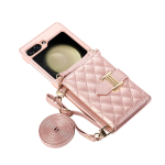 Ristkeha Kaardipesa Rahakott Nahast &Uuml;mbris Samsung Galaxy Z Flip 8 7 FE 6 5 4 3 Flip6 5G jaoks Pael Teemantreljeefiga Rihm Kate Galaxy Z Flip 8&Case & Strap white