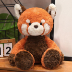 Armas Kohev Karu Rebane Pl&uuml;&uuml;sist M&auml;nguasi Pehme Multikas Punane Panda T&auml;idisega Nukk S&uuml;nnip&auml;evakingitus 35cm orange