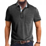 Meeste vabaaja polos&auml;rgid Klassikaline 4 n&ouml;&ouml;biga suvine l&uuml;hikeste varrukatega kaelusega T-s&auml;rk Solid Tees Golf Stiilsed topid meestele Business vabaaja polos&auml;rk L tumehall v&auml;rv