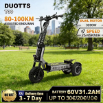 DUOTTS OOTD T30 K&otilde;rge v&otilde;imsusega elektriline t&otilde;ukeratas - 3200W mootor, 60V 31.2Ah, 55 km/h tippkiirus, 13-tollise maastikuratta disain