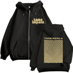 Rock Band Tame Impala Album T&otilde;mblukuga Hupparid Mehed Naised Gooti Hip Hop Vintage Dressipluus Fliis &Uuml;lesuuruseline Vabaaja Joped Streetwear XL must