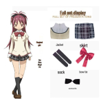 Laos Puella Magi Madoka Magica Koolivorm Cosplay - Madoka, Homura, Sayaka, Mami black