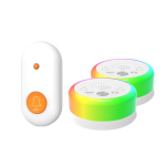 Traadita h&auml;dakutse kell eakatele ja patsientidele, suure nupuga, voodi k&otilde;rvale White Doorbell 1 Receiver 2 Transmitters