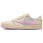 Jordan x Travis Scott Air Jordan 1 Low OG Roosa Konks Nahk Polsterdus Madal L&otilde;ige Vintage Korvpallijalatsid Meeste IQ7604-100 47.5 white