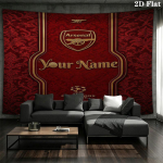 Arsenal F Kohandatud Nimega Seinakate Esteetiline Seinale Riputatav Tr&uuml;kitud Kangast Tekk Dekoratiivsed Seinavaibad Magamistuppa Elutuppa Kodu Dekoor 180cm x 230cm