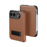 Magnetiline Kate T&auml;ielik Kaitse Telefonikate iPhone Duo iPhone 18 Fold jaoks Peidetud Jala ja PU Nahaga P&otilde;rutuskindel Alusega Kate iPhone Duo pruun