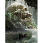 5D teemantmaal Aqua Skull tikandid Teemantristpistega t&auml;is&uuml;mmargune kivikivist kodukaunistus 20X30CM