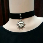 Vintage naiste gooti Leon Professionaalne Mathilda kaelakee, must sametpael Retro p&auml;ikesepaela h&otilde;be