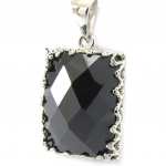 Les Tr&eacute;sors De Lily [G2804] - Pendentif Argent 'Sappho' noir must