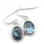 Les Tr&eacute;sors De Lily [G2846] - Boucles Argent 'Linda' topaze bleu t&uuml;rkiissinine