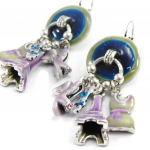 NOA [I2149] - Dormeuses Cr&eacute;ateur 'Paris' turquoise vert roheline