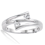 Bague Argent 'C&acirc;lin' Blanc argent&eacute; (rhodi&eacute;) - 10 mm 50 valge